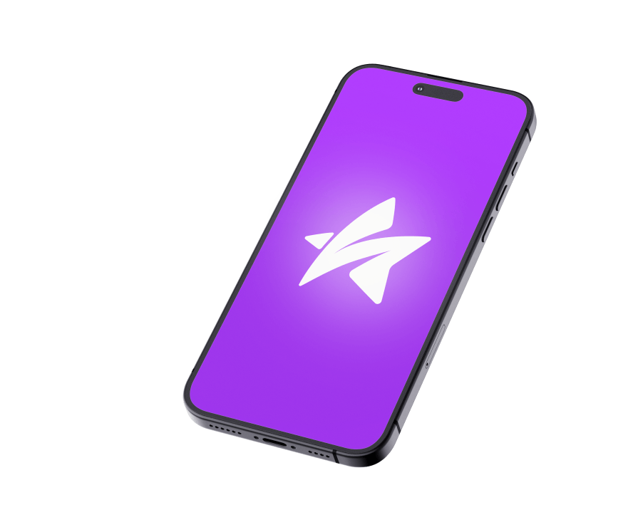 Smartphone com identidade visual Stars Group
